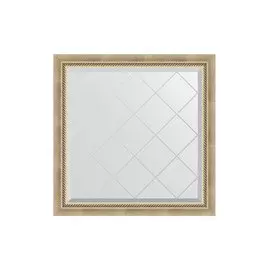 Зеркало с гравировкой в раме Состаренное серебро с плетением