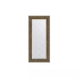 Зеркало с гравировкой в раме Вензель серебряный