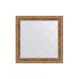 Зеркало с гравировкой в раме Виньетка античная бронза 85 мм