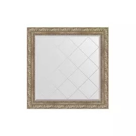 Зеркало с гравировкой в раме виньетка античное серебро