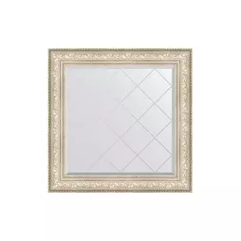 Зеркало с гравировкой в раме виньетка серебро