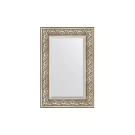 Зеркало в раме с фацетом барокко серебро