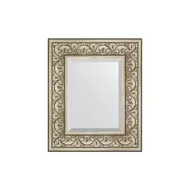 Зеркало в раме с фацетом барокко серебро