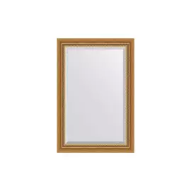 Зеркало в раме с фацетом Состаренное золото с плетением