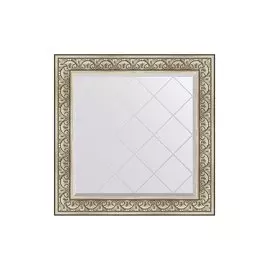 Зеркало в раме с гравировкой барокко серебро