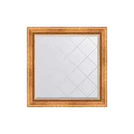 Зеркало в раме с гравировкой Римское золото