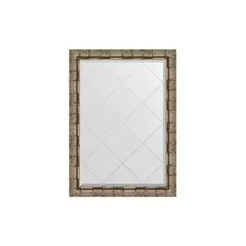 Зеркало в раме с гравировкой Серебряный бамбук