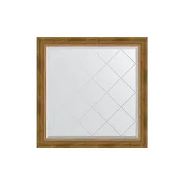 Зеркало в раме с гравировкой Состаренная бронза с плетением