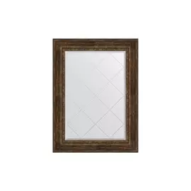 Зеркало в раме с гравировкой Состаренное дерево с орнаментом