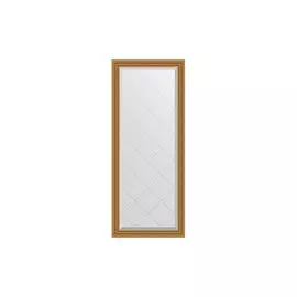 Зеркало в раме с гравировкой Состаренное золото с плетением