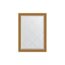 Зеркало в раме с гравировкой Состаренное золото с плетением