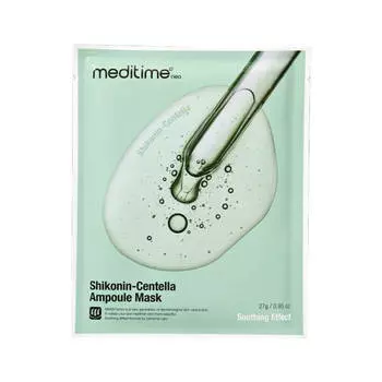 Ампульная тканевая маска с центеллой Meditime Shikonin-Centella Ampoule Mask