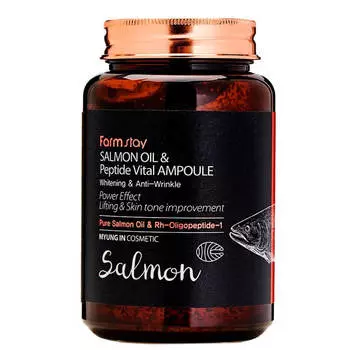 Антивозрастная ампула с лососевым маслом и EGF FarmStay Salmon Oil & Peptide Vital Ampoule