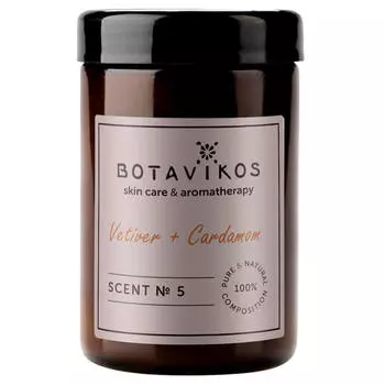 Свеча с ароматом ветивера и кардамона Botavikos Natural Massage Aroma Candle Vetiver+Cardamon