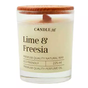 Ароматическая свеча с деревянным фитилем «Лайм и Фрезия» CANDLE ME Lime & Freesia
