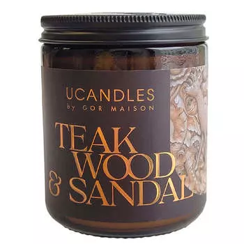 Ароматическая свеча с ароматом кедра и сандала Ucandles Teakwood and Sandal Botanique
