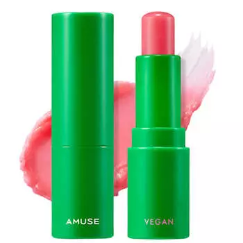 Веганский увлажняющий бальзам для губ AMUSE Vegan Green Lip Balm 02 Rose