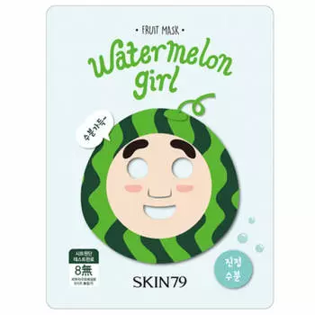 Фруктовые тканевые маски с принтом Skin79 Fruit Mask Watermelon - Арбуз