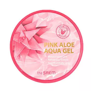 Универсальный розовый гель 94% алоэ для лица и тела The Saem Pink Aloe Aqua Gel