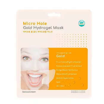 Гидрогелевая маска с коллоидным золотом Beauugreen Micro Hole Gold Hydrogel Mask