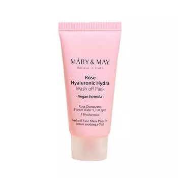 Глиняная маска для глубокого увлажнения Mary&May Rose Hyaluronic Hydra Wash off Pack 30 г