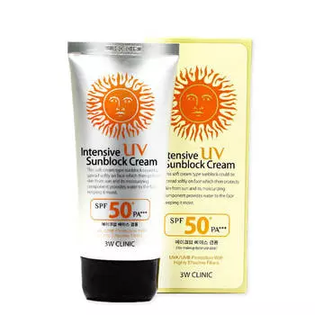 Интенсивный солнцезащитный крем 3W CLINIC Intensive UV Sun Block Cream SPF50+/PA+++