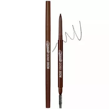 Тонкий карандаш для бровей Peripera Speedy Skinny Brow 02 Dark Brown