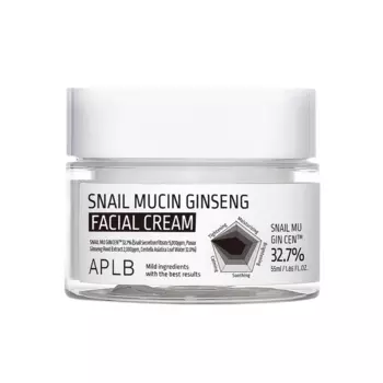Крем для лица с муцином улитки и женьшенем APLB Snail Mucin Gingseng Facial Cream