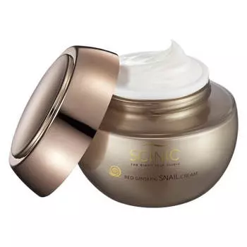Крем для лица с муцином улитки и красным женьшенем Scinic Red Ginseng Snail Cream