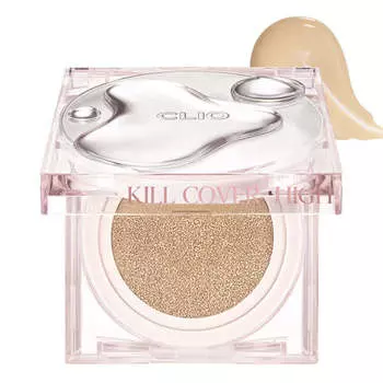 Стойкий кушон с влажным сияющим финишем CLIO Kill Cover High Glow Cushion SPF50+ PA+++ 4 Ginger