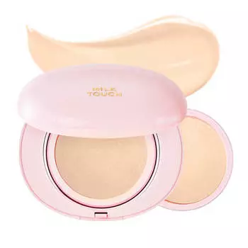 Кушон с сияющим финишем + рефил Milk Touch All-day Skin Fit Milky Glow Cushion SPF50+ PA++++ 02 Vanilla Ivory