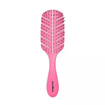 Маленькая массажная био-расчёска для волос Solomeya Scalp Massage Bio Hair Brush Mini Pink