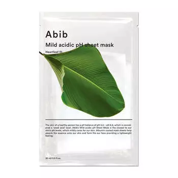 Успокаивающая слабокислотная маска с хауттюйнией Abib Mild Acidic pH Sheet Heartleaf Fit Mask