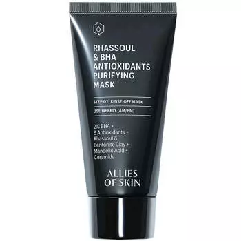 Очищающая глиняная маска с BHA Allies of Skin Rhassou & BHA Antioxidants Purifying Mask