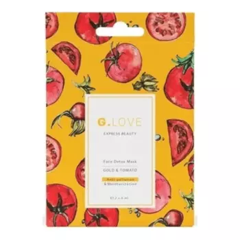 Увлажняющая детокс-маска с биозолотом G.Love Face Detox Mask Gold Tomato 2 шт. по 6 мл