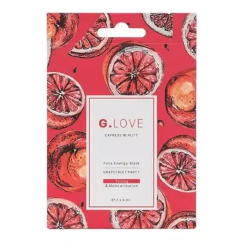 Тонизирующая маска для лица с ниацинамидом G.Love Face Energy Mask Grapefruit Party 2 шт. по 6 мл