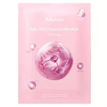 Укрепляющая маска с коллагеном для сияния кожи JMsolution Pure Fish Collagen Pink Mask