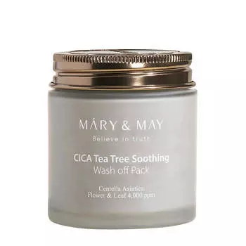 Глиняная маска для чувствительной кожи Mary&May CICA TeaTree Soothing Wash Off Pack 125 г