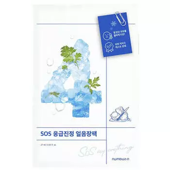 Охлаждающая тканевая маска с центеллой numbuzin No.4 Icy Soothing Sheet Mask