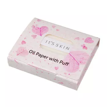 Матирующие салфетки с пуфом It`s Skin Oil Paper with Puff