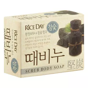 Ароматное мыло-скраб для тела с древесным углём Lion Scrub Body Soap Charcoal