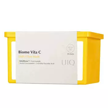 Набор осветляющих масок с пробиотиками и витамином C UIQ Biome Vita C Glow Mask