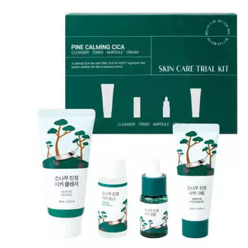Travel-набор средств с экстрактом сосны Round Lab Pine Calming Cica Trial Kit