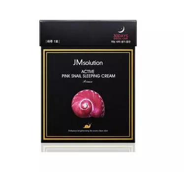 Обновляющая ночная маска с муцином улитки JMsolution Active Pink Snail Sleeping Cream Prime 30 шт