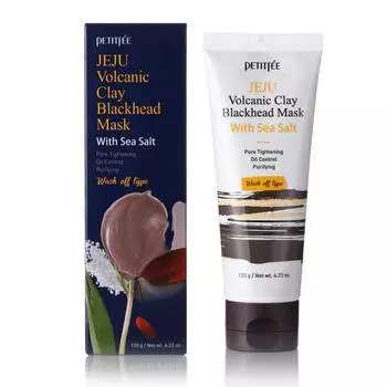 Очищающая маска с вулканическим пеплом и морской солью Petitfee Jeju Volcanic Clay Blackhead Mask