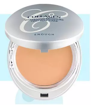 Осветляющая пудра со сменным блоком Enough Collagen Whitening Moisture Two Way Cake SPF30 PA+++ - Тон 21