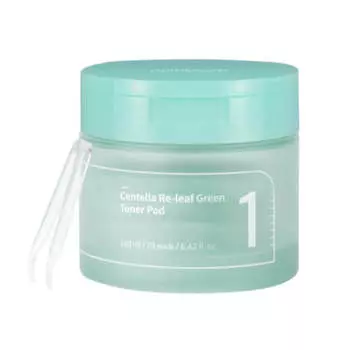 Веганские успокаивающие тонер-пэды с центеллой numbuzin No.1 Centella Re-Leaf Green Toner Pad