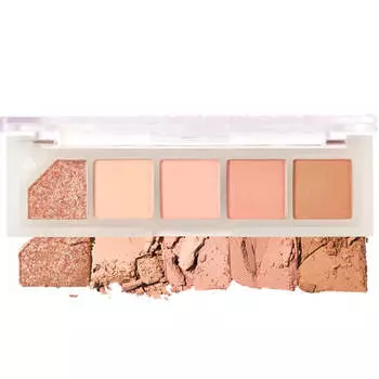 Компактная нюдовая палетка теней для век Unleashia Mood Shower Face Palette 02 Rose Shower