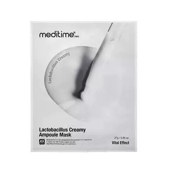 Регенерирующая тканевая маска с пробиотиками Meditime Lactobacillus Creamy Ampoule Mask
