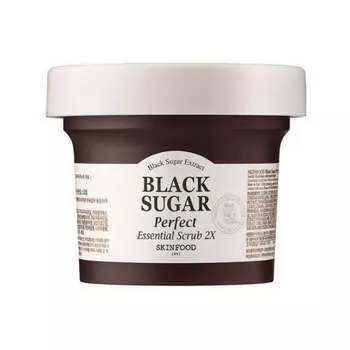 Скраб для лица с чёрным сахаром Skinfood Black Sugar Perfect Essential Scrub 2X